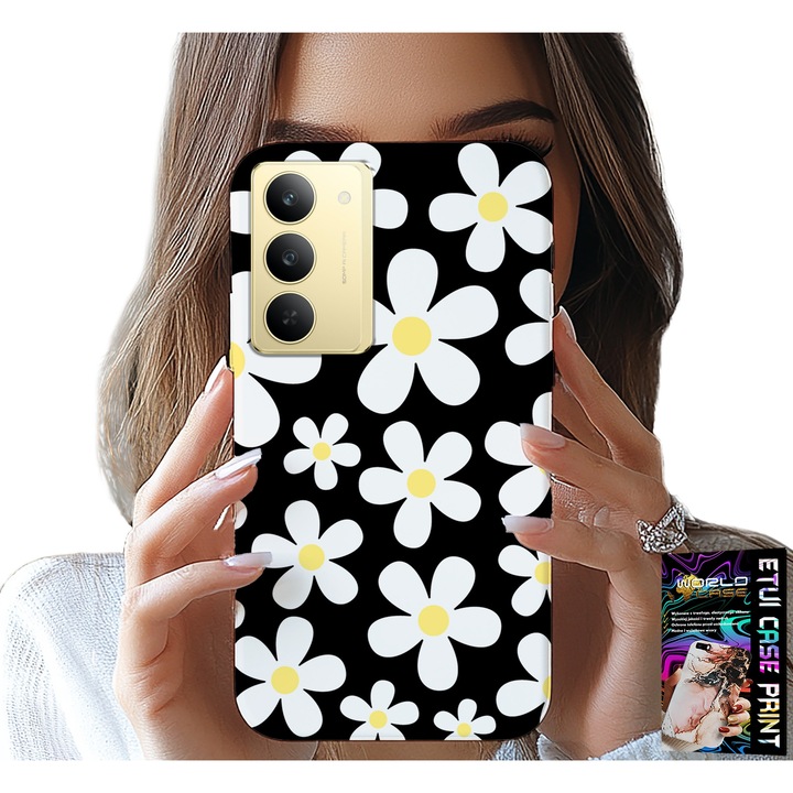 World Case telefontok Realme 14X-hez, virágmintás, szilikon, többszínű