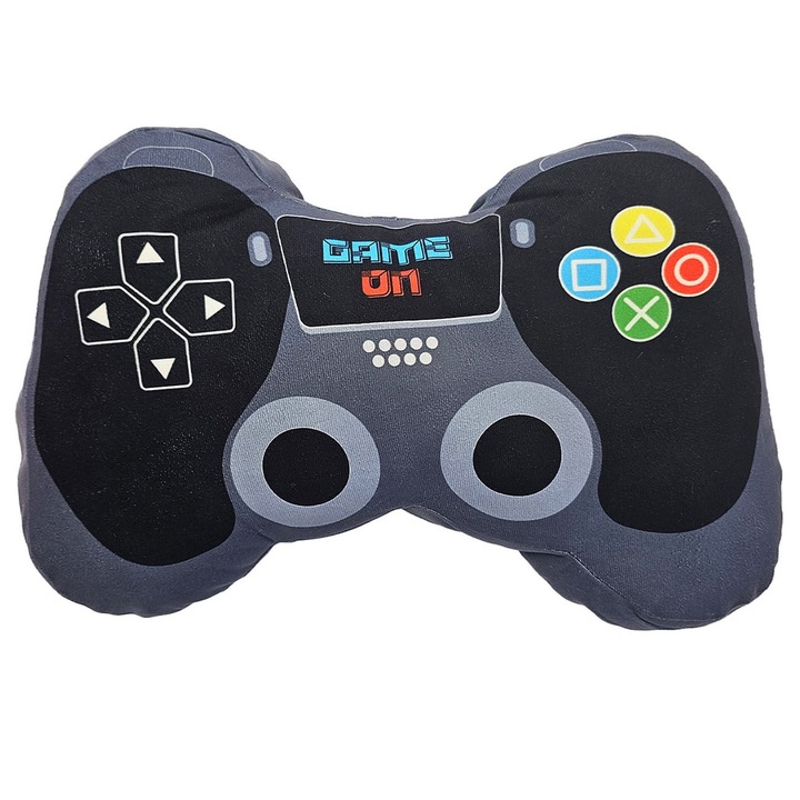 Perna decorativa game controller, negru-gri, 40x25x8cm