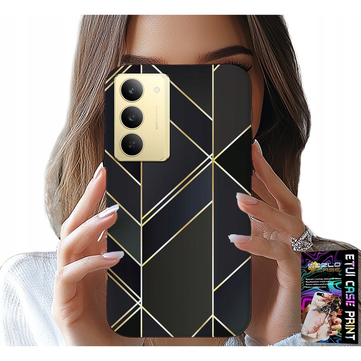 Telefontok, World Case, Realme 14X-hez, szilikon, elegáns mintás, 0,2 cm