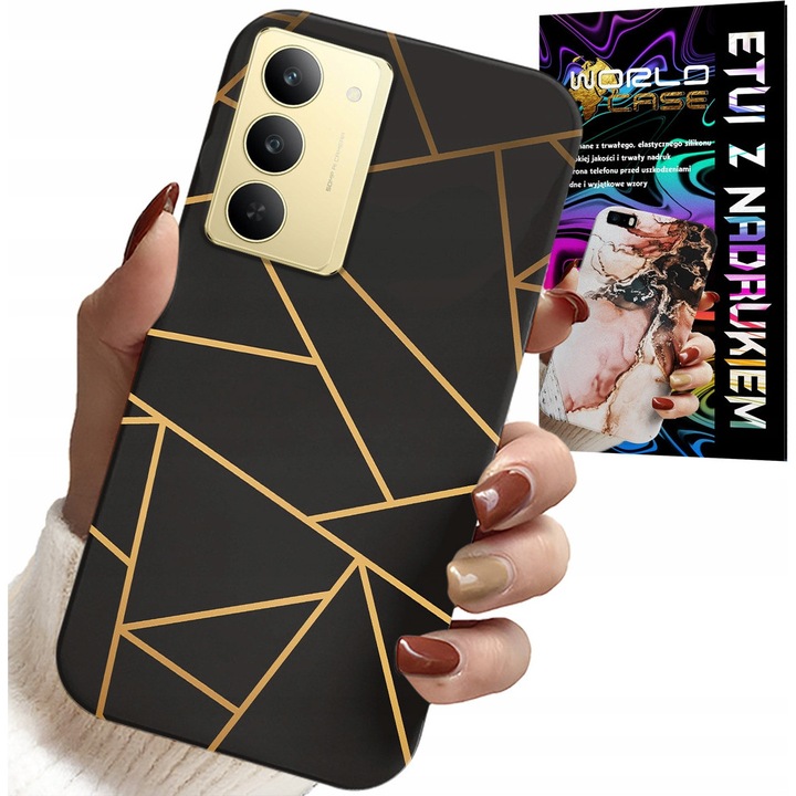 Telefontok, World Case, Realme 14X-hez, szilikon, színes nyomtatás, 0, 2cm