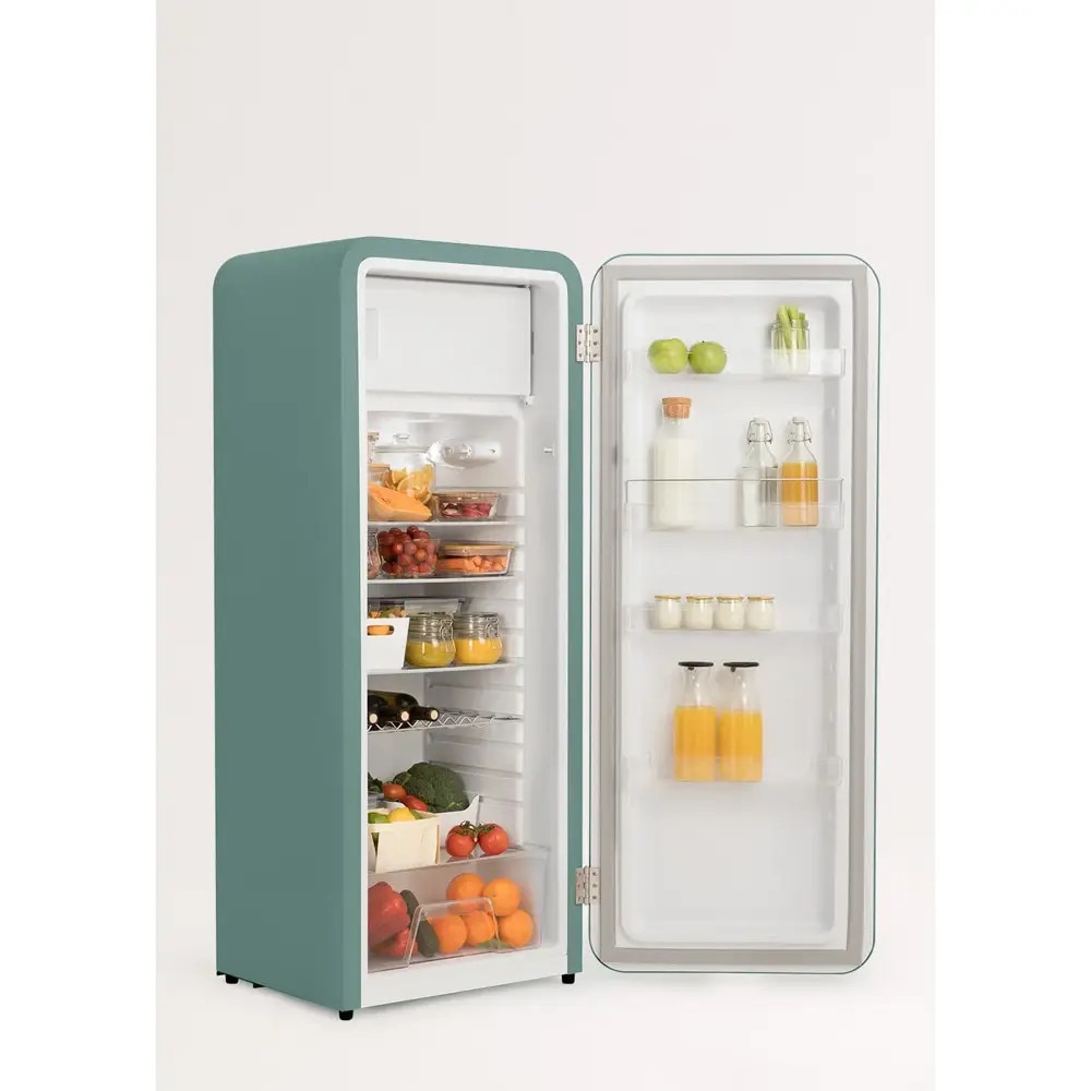 Frigider Retro Create, 281 litri, congelator 21 litri, sage/gold, 60x150x60cm