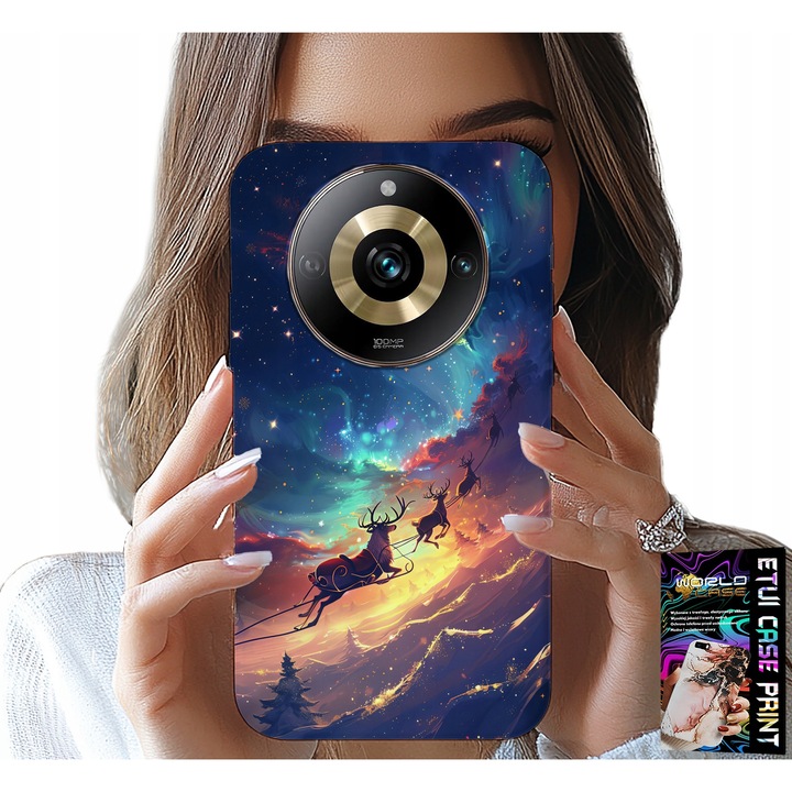 World Case telefontok, rénszarvas design, szilikon, Realme 11 Pro-hoz
