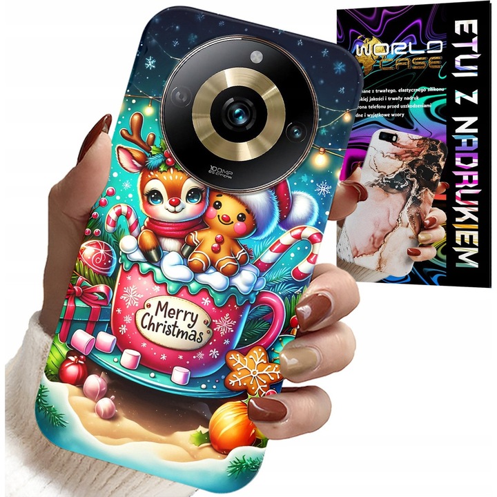 Telefontok, World Case, Realme 11 Pro, gumi, Kellemes Karácsonyt, többszínű