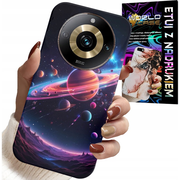 World Case telefontok, Realme 11 Pro készülékhez, galaxis nyomtatás, szilikon, többszínű