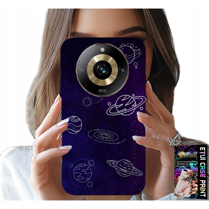 Realme 11 Pro telefontok, World Case, gumi, galaxis minta, 0,2 cm
