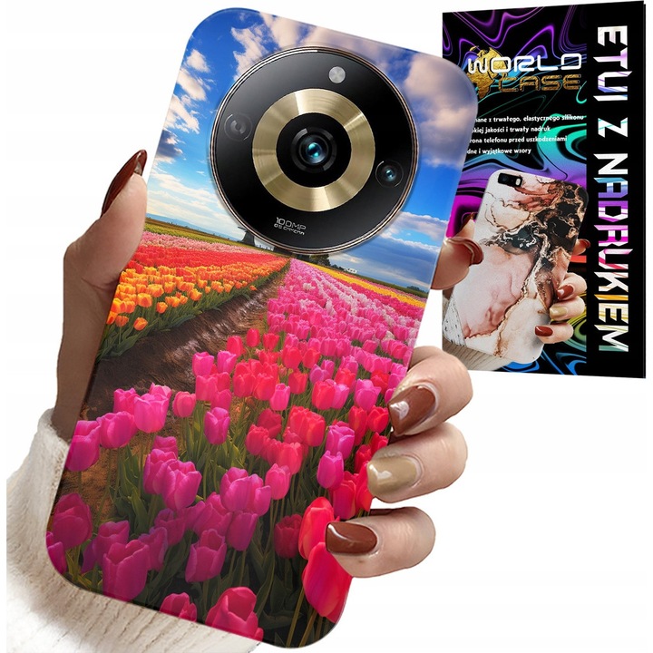 Tok Realme 11 Pro, World Case, színes tulipán, szilikon
