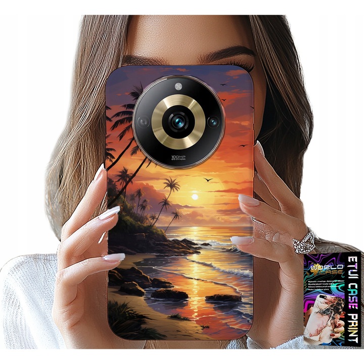 Telefontok, World Case, Realme 11 Pro, trópusi nyomtatás, szilikon