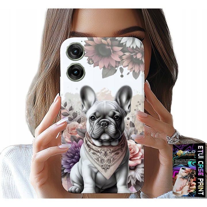 Telefontok, World Case, Bulldog, színes nyomtatás, szilikon, kompatibilis Realme Note 60