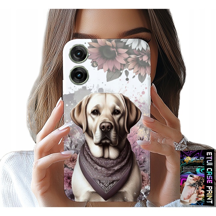 Tok Realme Note 60-hoz, World Case, szilikon, Kutyás mintás, 0,2mm