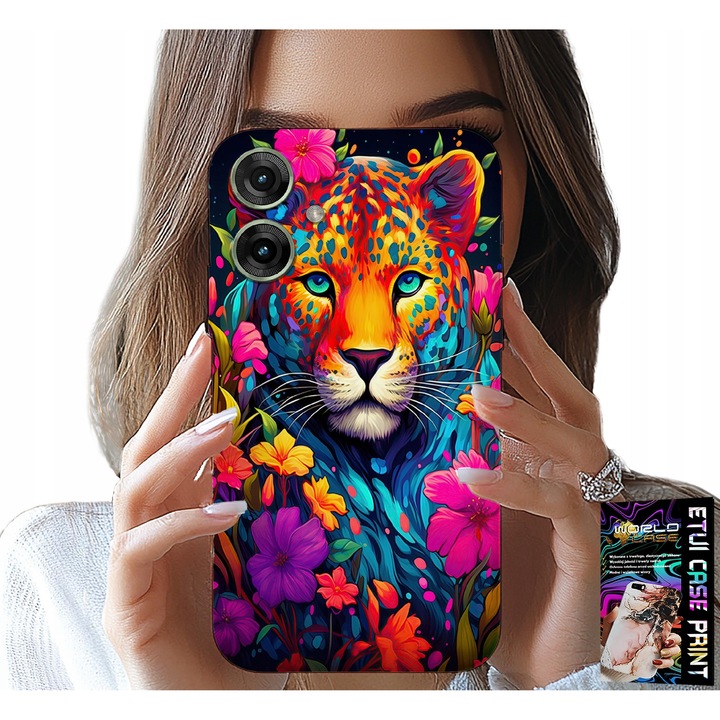 Realme Note 60 telefontok, World Case, tigris mintás, szilikon