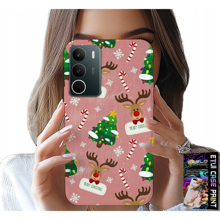 Telefontok Realme-hez, World Case, rénszarvas design, szilikon, többszínű