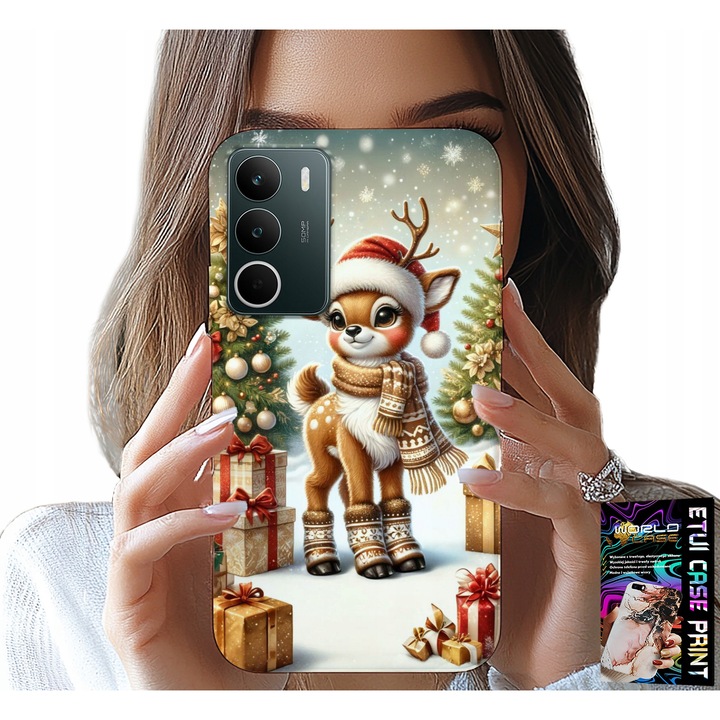 Telefontok, World Case, rénszarvas modell, Bozonar nyomtatás, szilikon, Realme C71 4G-hez