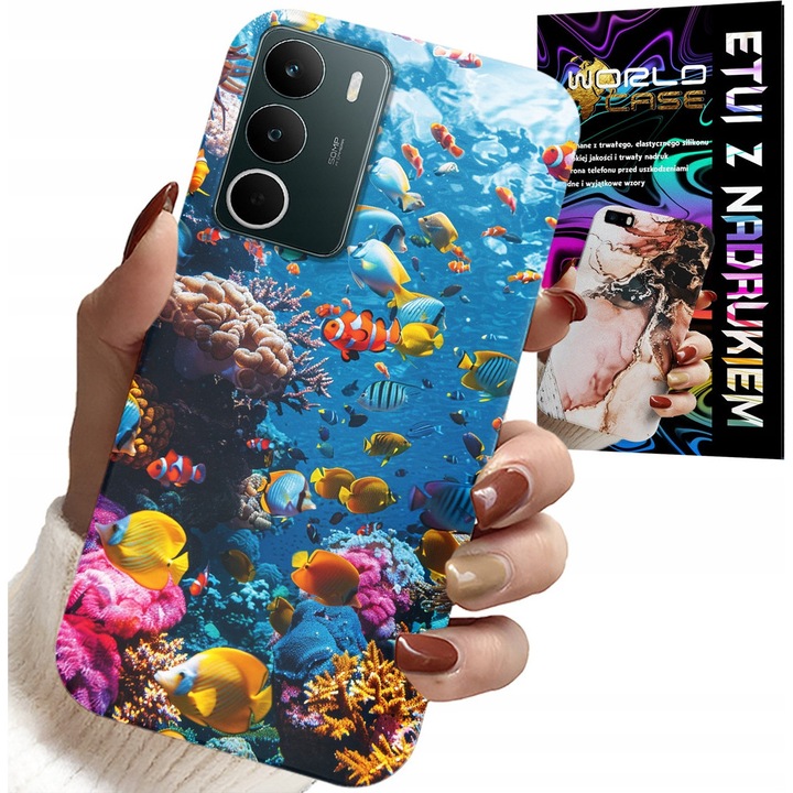 World Case telefontok Realme C71 4G-hez, többszínű mintával, szilikon