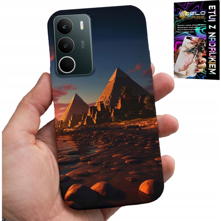 World Case telefontok, Realme C71, Egyiptomi piramisok nyomtatás, szilikon