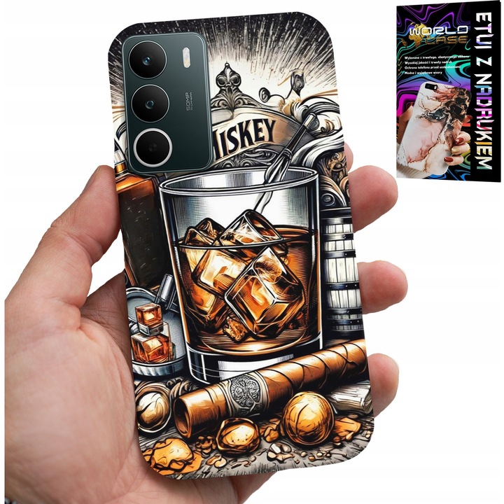 Telefontok Realme-hez, World Case, whisky mintás, szilikon, 0,2 cm