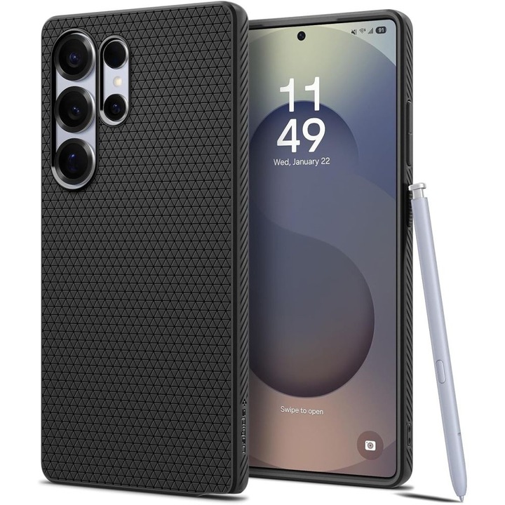 Калъф за Samsung Galaxy S25 Ultra Spigen Liquid Air, Защита на камерата, Премиум качество, Черен