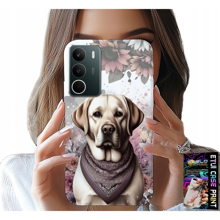 Telefontok Realme C71 4G-hez, World Case, szilikon, Husky rajz, többszínű