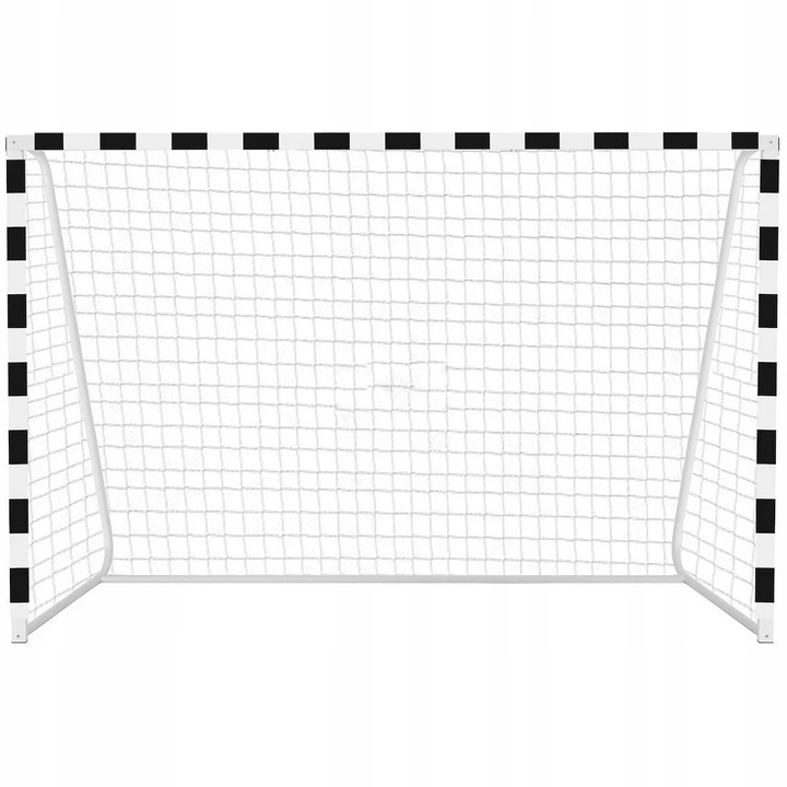 Acél futballkapu, 38 mm-es profil, rögzítőelemekkel, 200x300 cm, edzéshez, fekete