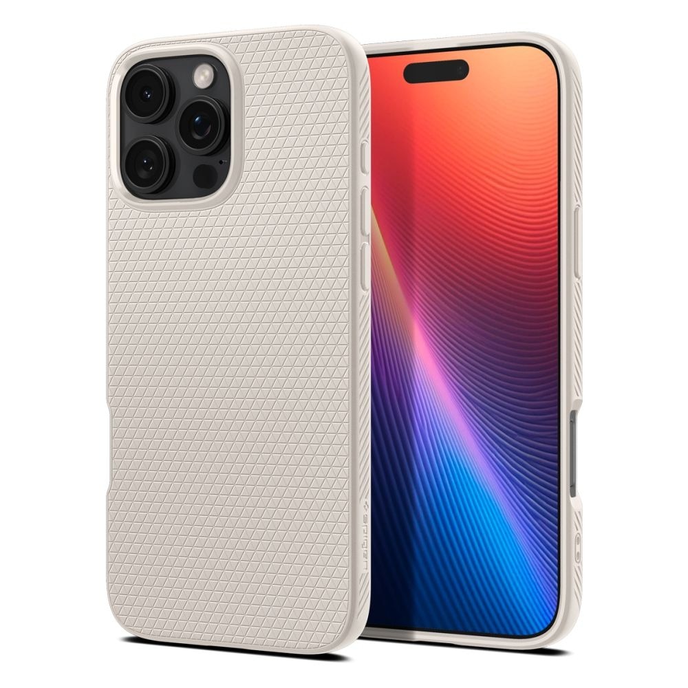 Husa pentru iPhone 16 Pro Max Spigen Liquid Air, Protectie camera, Calitate premium, Natural Titanium