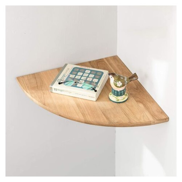 Tölgyfa sarokpolc, könnyű összeszerelés, vízálló, fürdőszobába, különböző méretek