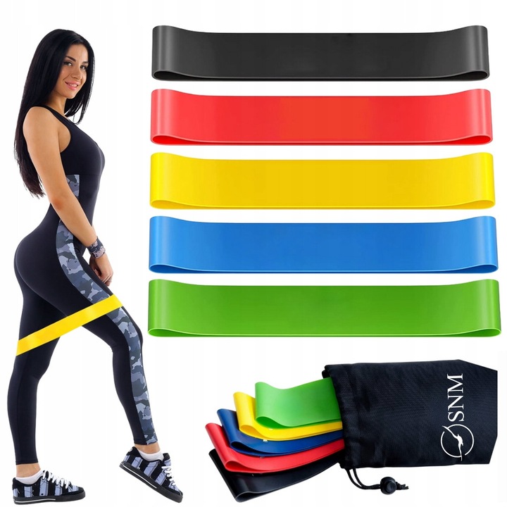 Set De Benzi De Rezistenta 5 Buc Pentru Fitness, SNM, Rezistenta 1 18 kg, Multicolore, Intarirea Muschilor, Latex, Rezistente La Intindere, Frecare Si Deformare, Ideale Pentru Antrenamentul Intregului Corp