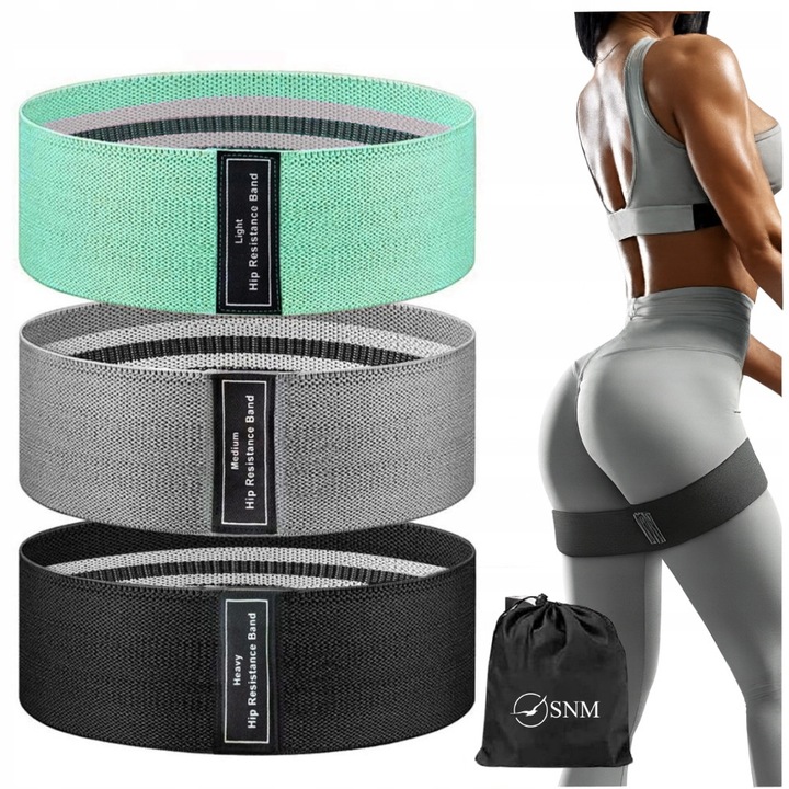 Set De 3 Benzi Elastice Din Material, SNM, Rezistenta 7 22.5 kg, Multicolore, Intarirea Muschilor, Latex, Rezistente La Intindere, Frecare Si Deformare, Ideale Pentru Antrenamentul Intregului Corp