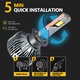 EG-TOP 2 db autós LED izzó készlet, H1, 230W, 6500K, 30000LM, Ventilátoros hőelvezetés, Nagyteljesítményű CSP chipek, 12V-24V LED H1 Canbus Plug&Play, Alumínium hűtőborda