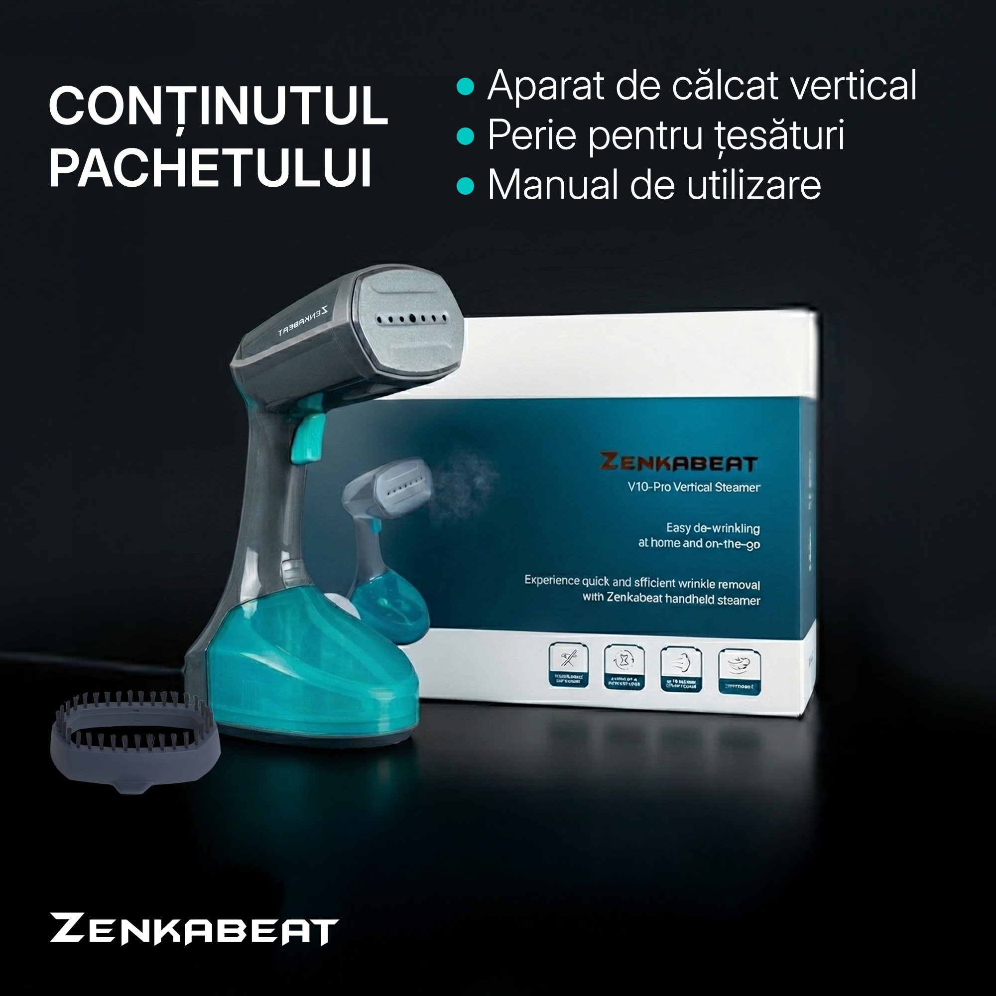 Aparat de calcat vertical Zenkabeat V10-Pro, Putere 2500W, Fier de