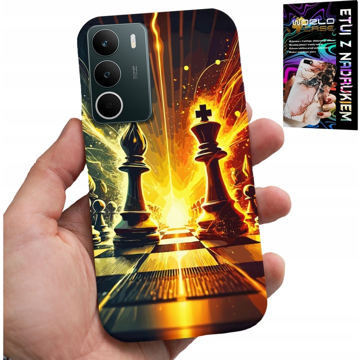 Realme C71 telefontok, World Case, sakktábla minta, szilikon, többszínű