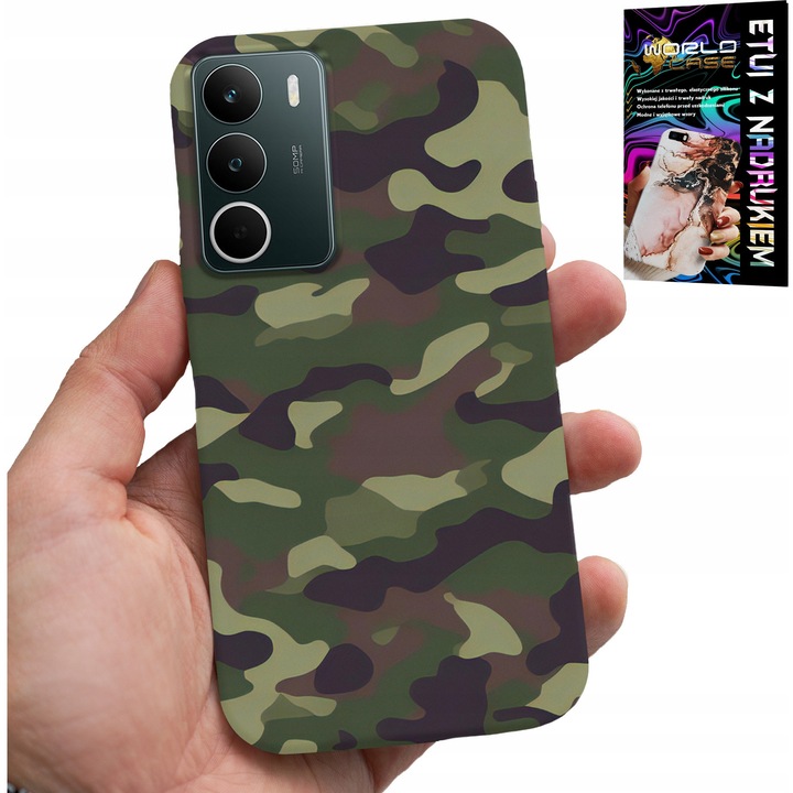 Szilikon tok, World Case, Realme C71 4G-hez, katonai minta, 0,2mm