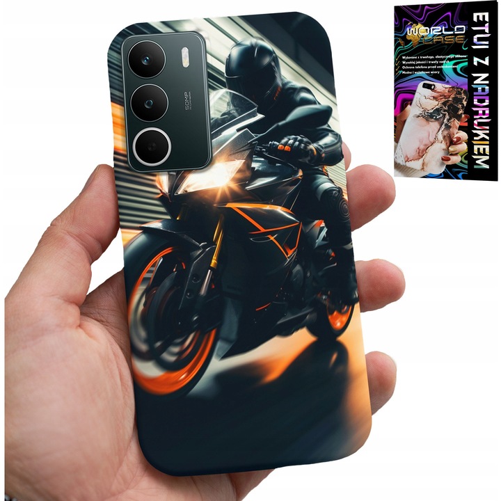 Telefontok, World Case, motoros modell, szilikon, színes nyomtatás, Realme C71 4G-hez