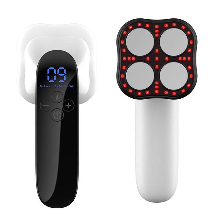 Masajer corporal 4 in 1, 3 moduri, 10 niveluri de intensitate, alb