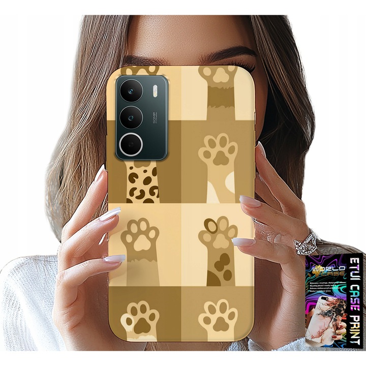 Telefontok, World Case, Love Cat modell, színes nyomtatás, szilikon, Realme C71 4G-hez