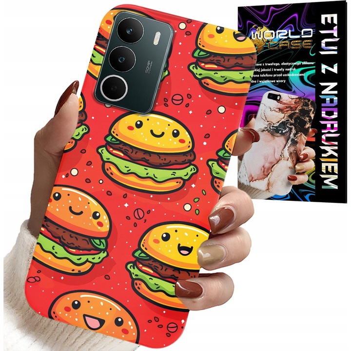World Case telefontok Realme C71 4G-hez, burger design, szilikon
