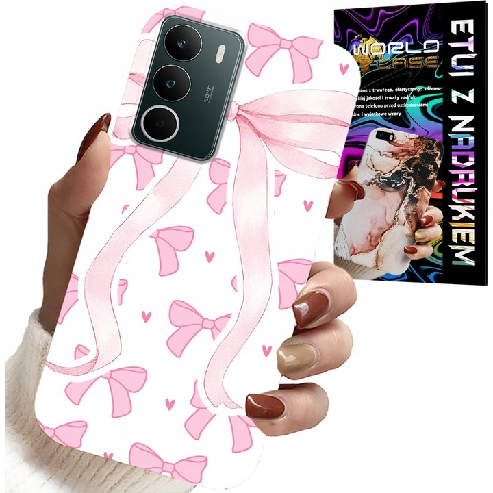 World Case telefontok Realme C71-hez, szilikon, rózsaszín, divatnyomatok, hatékony védelem