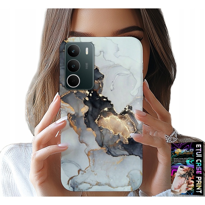 Etui telefon World Case pentru Realme C71 4G, design marmură, silicon, multicolor