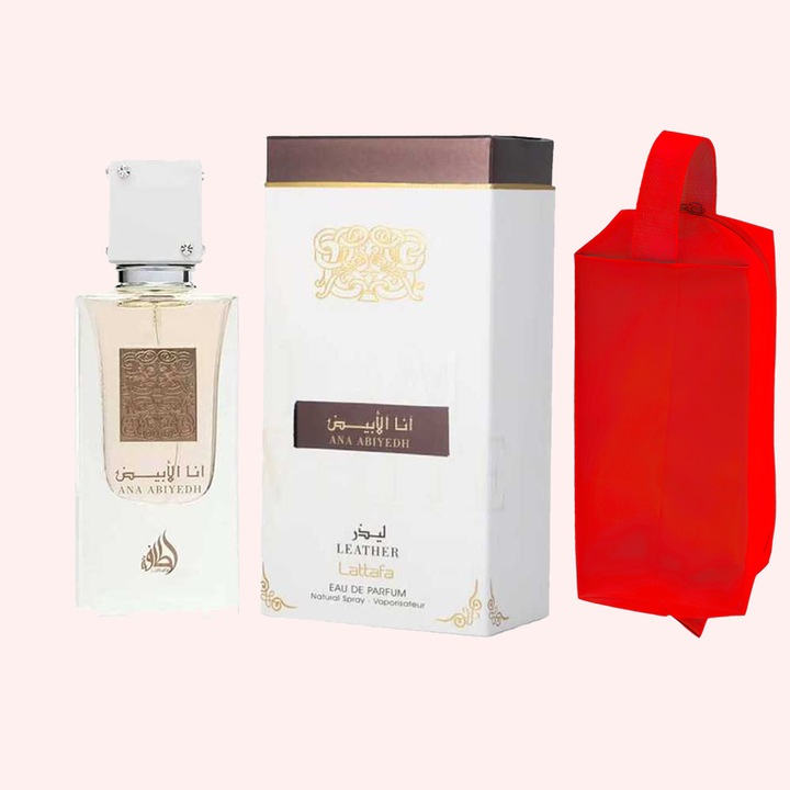 Set parfum Lattafa Ana Abiyedh Leather 60ml, parfum Arabesc, Femei, Gentuta cosmetice
