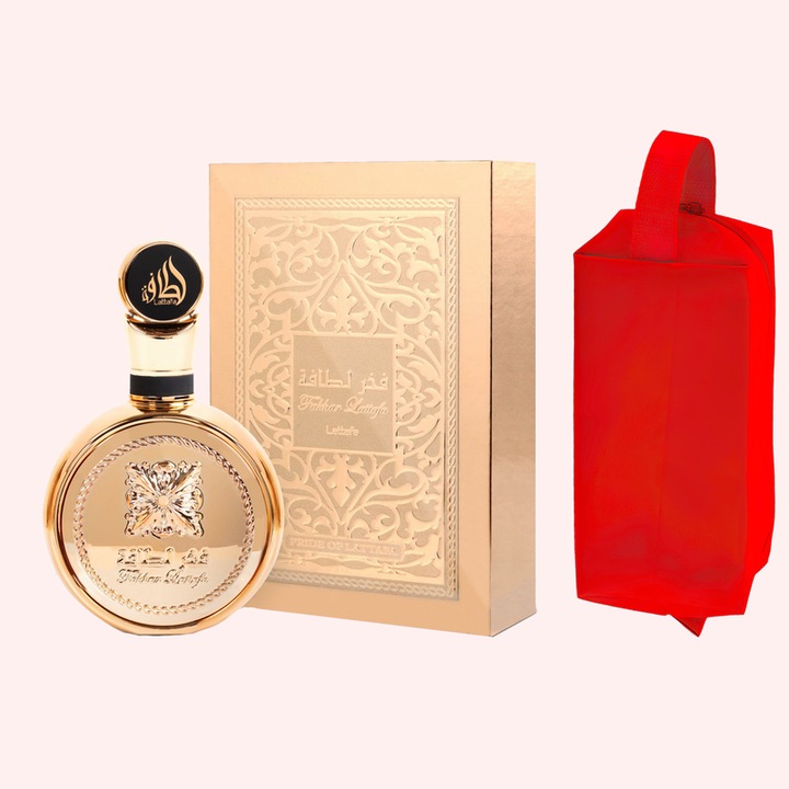 Set parfum Lattafa Fakhar Extrait 100ml, parfum Arabesc, Femei, Gentuta cosmetice