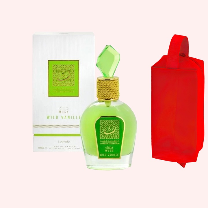 Set parfum Lattafa Wild Vanille 100ml, parfum Arabesc, Unisex, Gentuta cosmetice