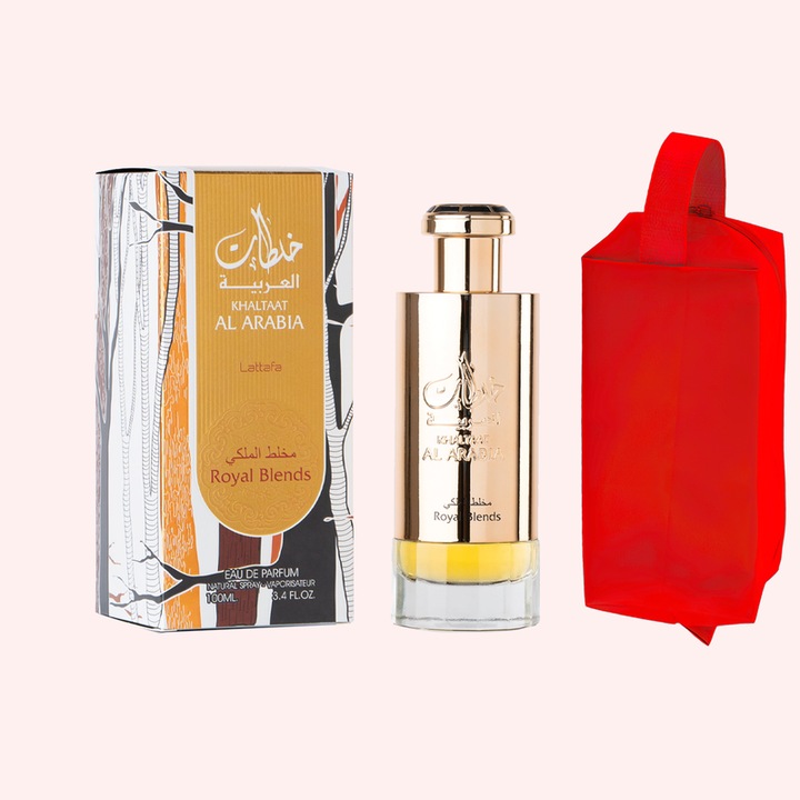 Set parfum Lattafa Khaltaat Al Arabia Gold 100ml, parfum Arabesc, Femei, Gentuta cosmetice