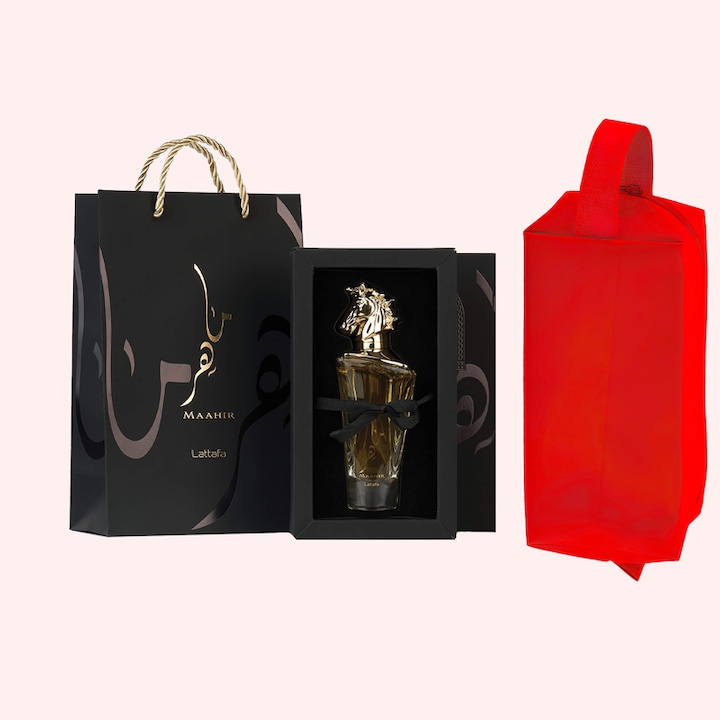 Set parfum Lattafa Maahir 100ml, parfum Arabesc, Barbati, Gentuta cosmetice