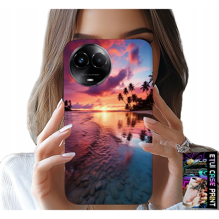 World Case telefontok Realme C67-hez, színes nyomtatás, szilikon, többszínű