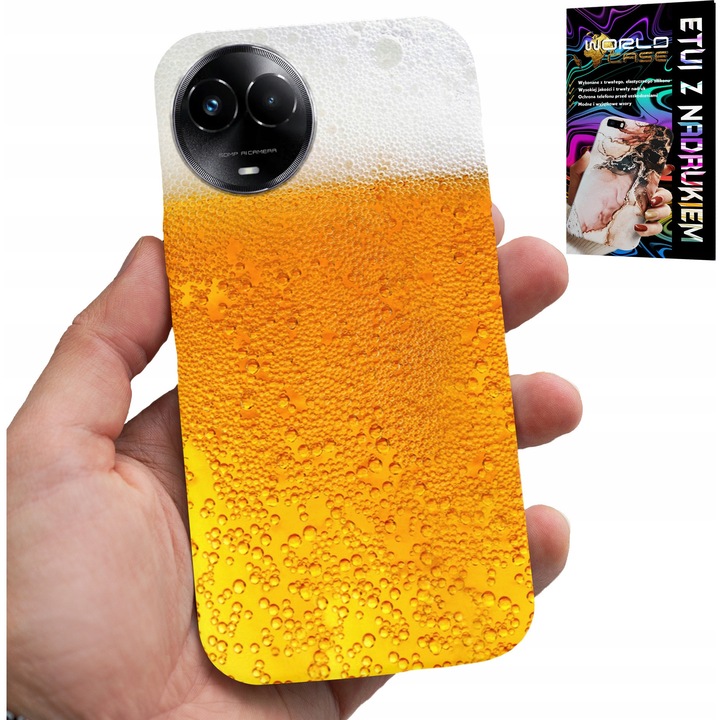 World Case telefontok, nyomtatott design, szilikon, Realme-hez, többszínű