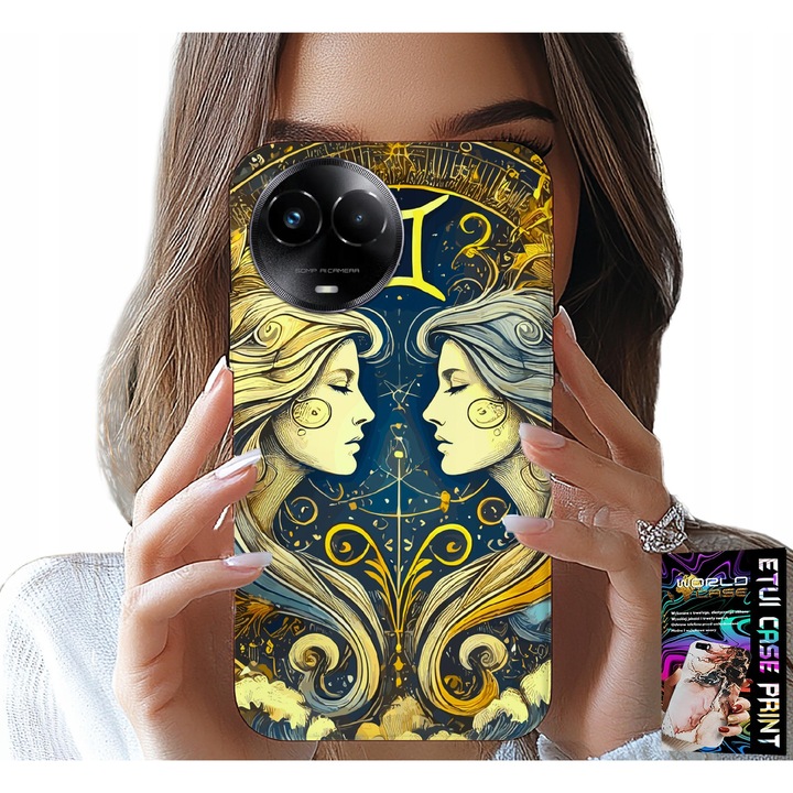 World Case Realme C67 telefontok, gumi, csillagjegy nyomtatás, 0.2mm