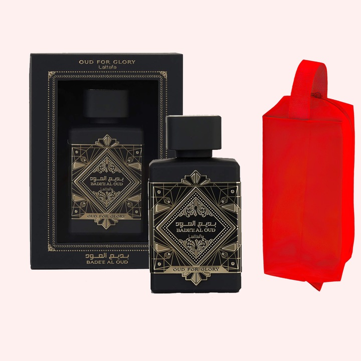 Set parfum Lattafa Badee Al Oud 100ml, parfum Arabesc, Barbati, Gentuta cosmetice