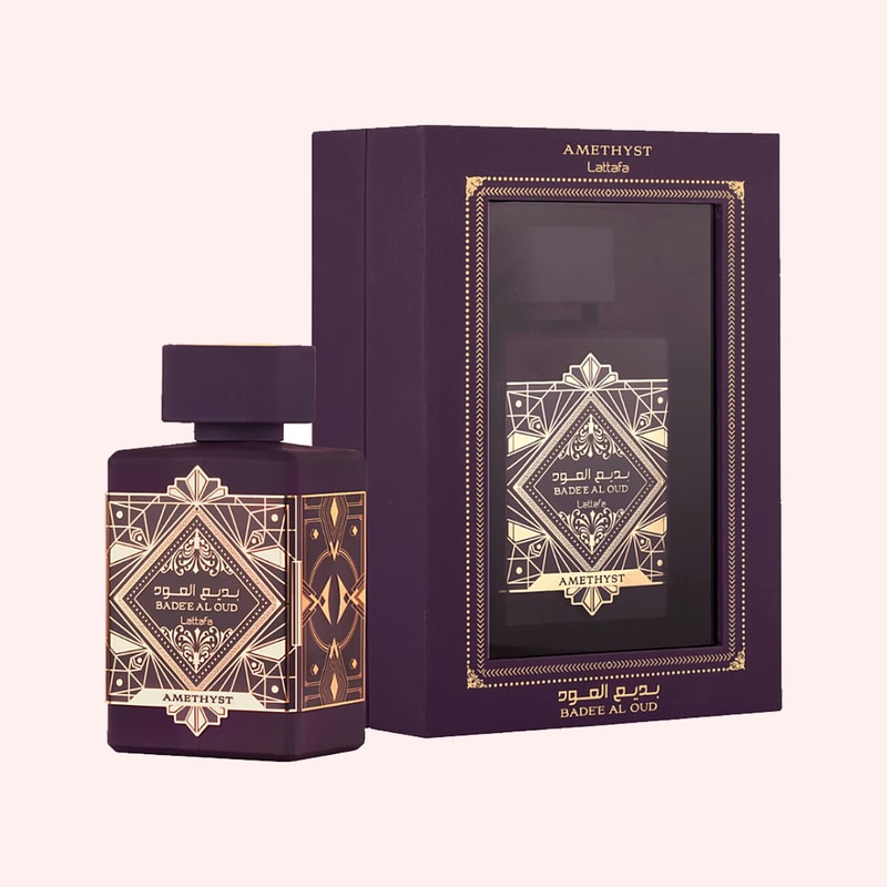 Set parfum Lattafa Badee Al Oud Amethyst 100ml, parfum Arabesc