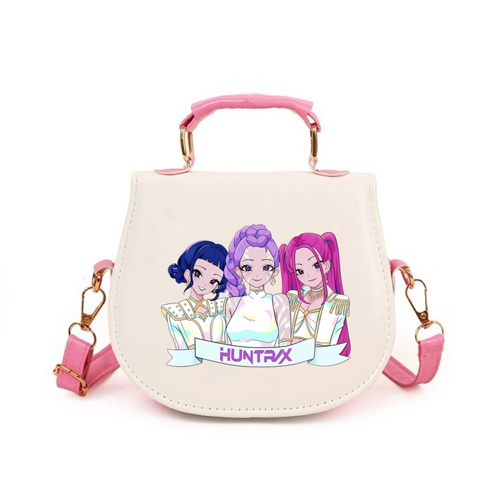 Geanta crossbody pentru copii K-pop Witcher Girls, roz, 7-14.5x17x6.5cm