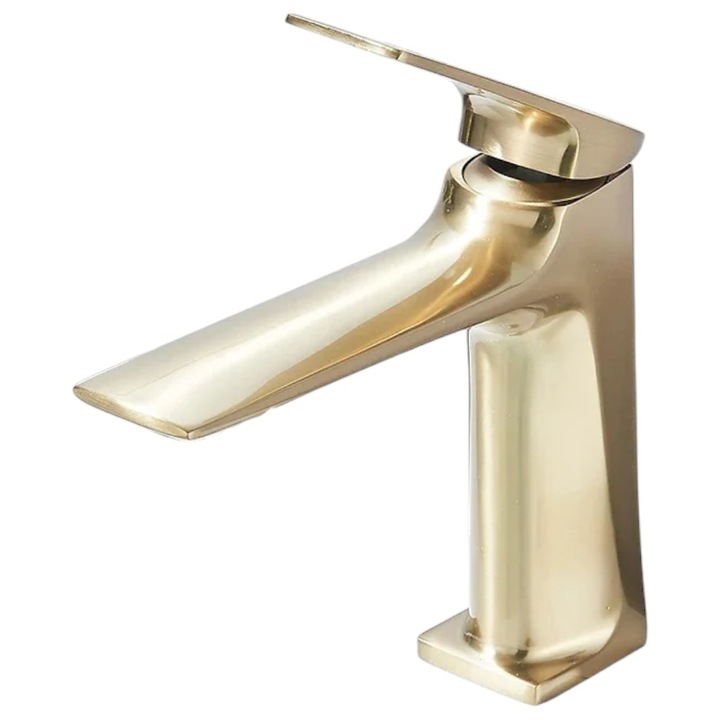 BisDesign Mosdó Csaptelep, Matt Arany Kivitel, 17 cm Méret, Modern Design