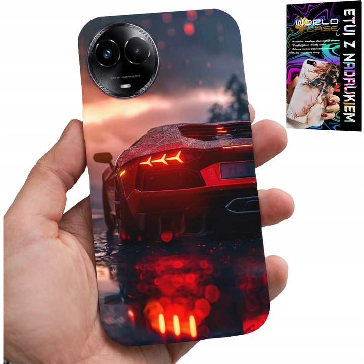 Telefontok Realme-hez, World Case, szilikon, többszínű nyomtatás, karcolás elleni védelem, 0,2 cm