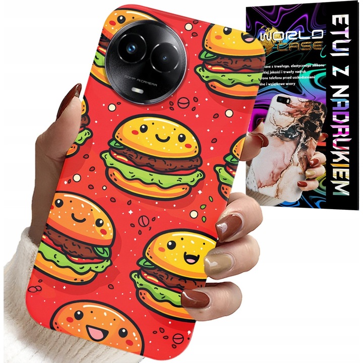 World Case telefontok Realme C67-hez, szilikon, színes mintás, 0,2mm, egyedi design